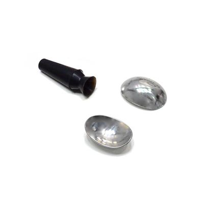 Medfort-Instruments Corneal Eye Shield Protector, Stainless Steel with Suction Pump, 29mm X 21mm (Large), Set of 3