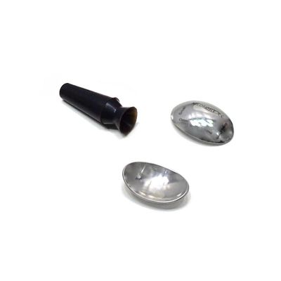 Corneal Eye Shield Protector, Stainless Steel with Suction Pump, 26mm X 17mm (Small), Set of 3 Pcs