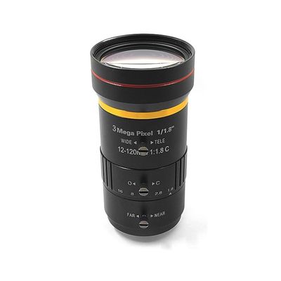 Vifocal Lens 3 Megapixel 12-120mm Manual Iris 1/1.8" C Mount Lens for IP Cameras Low Distortion