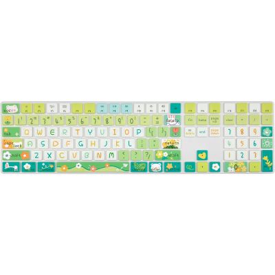 Cute Silicone Keyboard Cover for Apple iMac Magic Keyboard (Model: A1843, 2017 2018 Release) with Numeric Keypad, Cute Print Keyboard Skin, US Layout, Cute Flowers