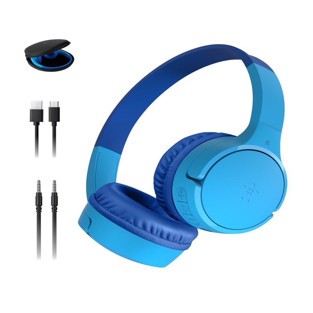 Belkin SoundForm Mini Kids Headphones, Wireless & Wired, 30H Playtime, Case
