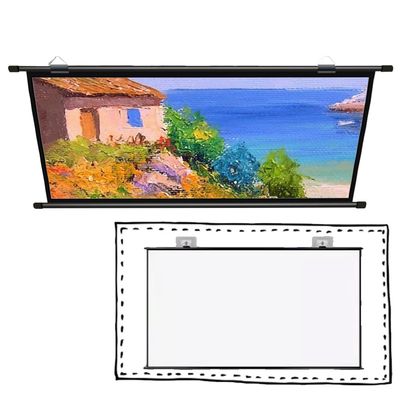OUKEJNM Outdoor Projector Screen Manual Pull Down 40" 50" 60" 72" 4:3 16:9 Projection Screen, Wall Mount 4K 3D HD Portable Indoor Home Theater Movie Screen (Black,4:3-60inch)