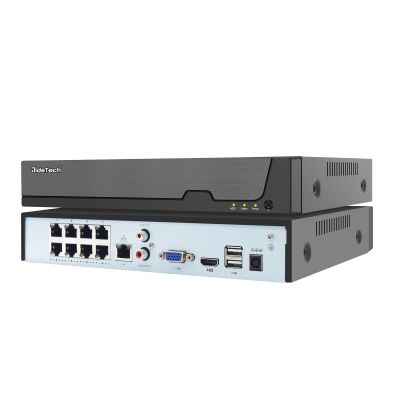 JideTech 4K 8 Channel PoE NVR, 8 Ports 16 CH Expandable Network Video Recorder for Home Surveillance System, Support 4K/2K/12MP/8MP/5MP/1080P IP Camera, Remote Access, 24/7 Recording, Up to 14TB HDD