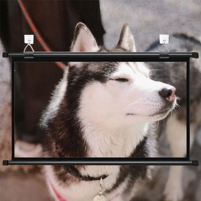 OUKEJNM Home Theater Projection Screen, 60in Manual Pull Down Projector Screen, Wall Ceiling Mount Movie Screen, 4K 3D HD Outdoor Public Display Screen(Black,4:3-40inch)