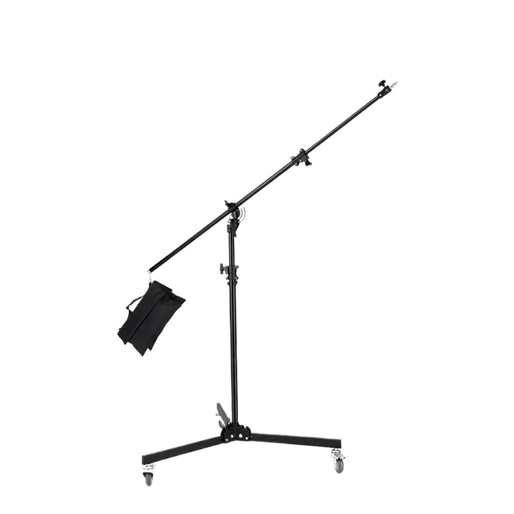LHXEQJAM 380cm/12ft Multi-Purpose Light Stand Boom Bracket M-4 Dual Purpose with Extension Pole Tube Sandbag Support System