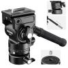 NEEWER Tripod Fluid Head with +/-7 Leveling Base (48mm), Metal Mini Pan Tilt Video Head Mount with Arca Type QR Plate, Telescopic Handle for Compact Video Camera DSLR Camera, Max Load 11lb/5kg, GM35 view 1