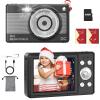 Digital Camera 1080P Video Camera for Kids Boys Girls, 8X Zoom Compact Digital Point and Shoot Kids Digital Camera with 32GB Card,2 Batteries-Black view 1