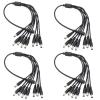 AIMHDUTY 1 to 8 Way DC Power Splitter Cable 4-Pack, Made with Pure Copper, 5.5mm x 2.1mm Connector, Support 12V 5A for CCTV Cameras and LED Strip view 1