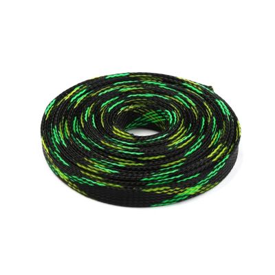 20/50/100M PET Expandable Braided Cable Sleeve Wire Protecting Insulation Sheathing Cable Protective Sleeve 4/6/8/10/12/15/20mm(Black Green,10MM_100M)