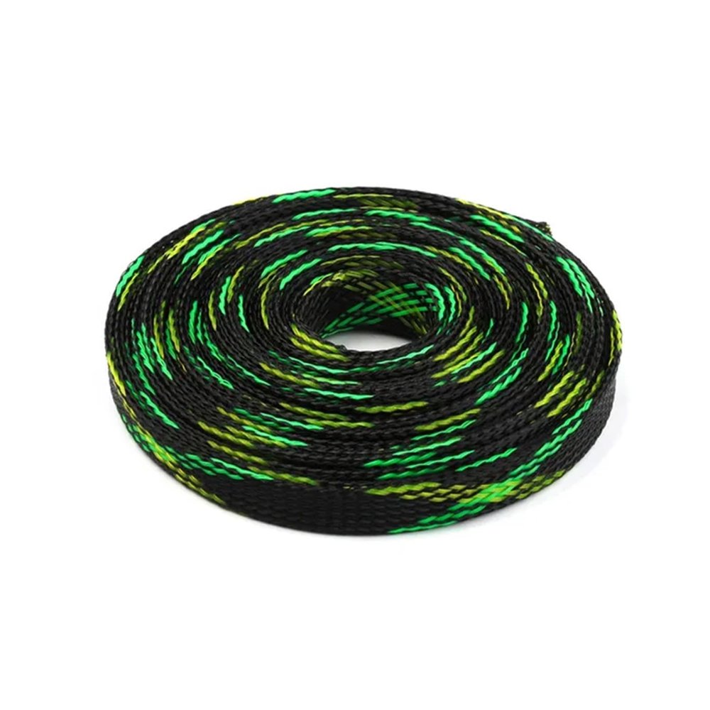 20/50/100M PET Expandable Braided Cable Sleeve Wire Protecting Insulation Sheathing Cable Protective Sleeve 4/6/8/10/12/15/20mm(Black Green,10MM_100M)