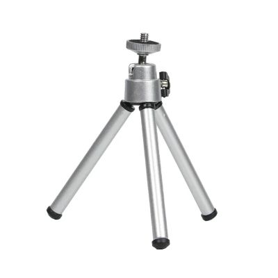 LHXEQJAM Mini Flexible Tripod 2 Section Stand for Projector Camera Desktop(Silver)