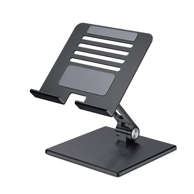 Carbon Steel Tablet Computer Stand Foldable Adjustable Support Stand Desk Storage Rack(Gray) (D As Show)