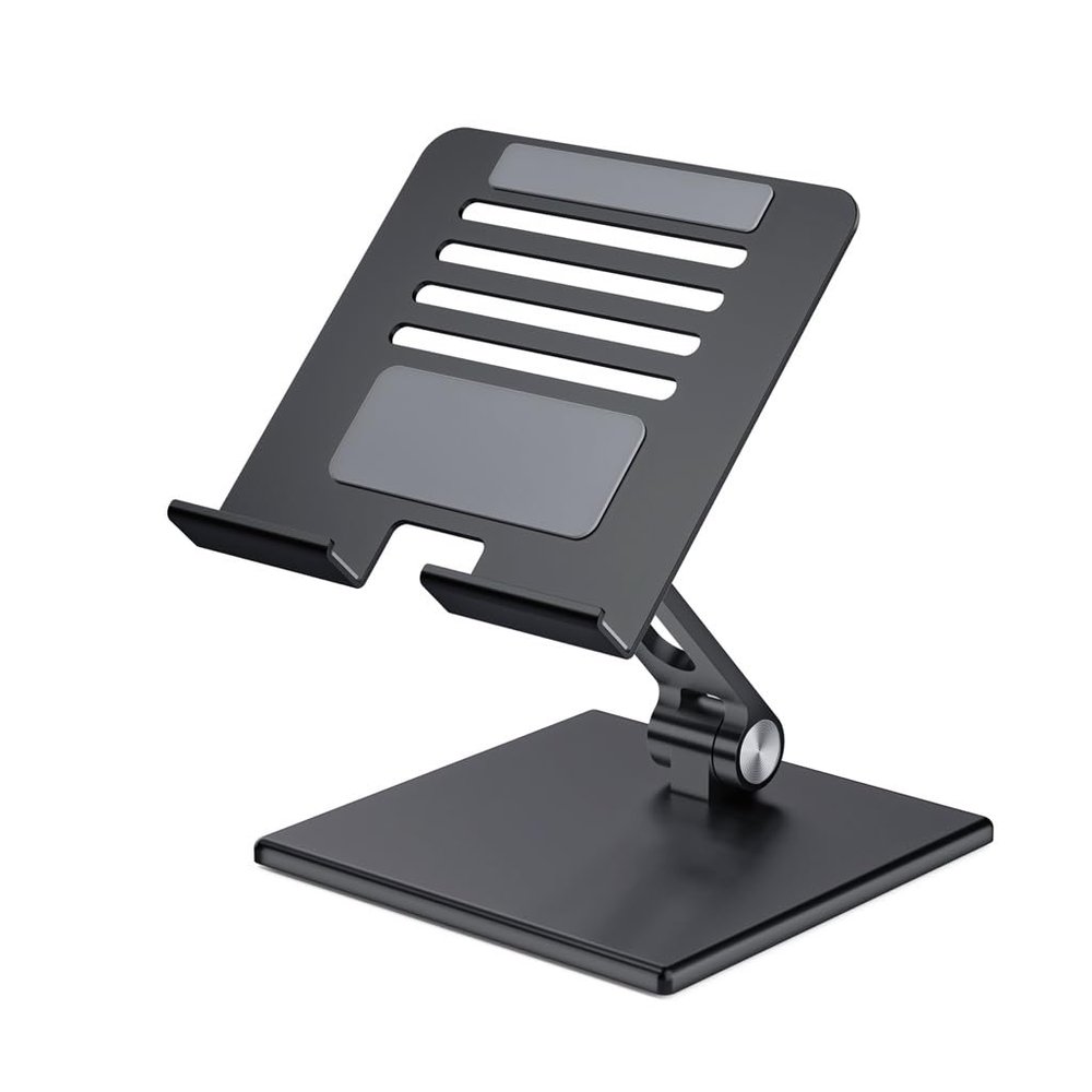 Carbon Steel Tablet Computer Stand Foldable Adjustable Support Stand Desk Storage Rack(Gray) (D As Show)