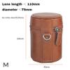 INKPO Personalized PU Leather Camera Lens Pouch, Thicken Lens Case for Photographer, Lens Protector fit for Micro-single Camera Lens, SLR Camera, Tele Lens (Brown, length  110mm, diameter 75mm) view 2