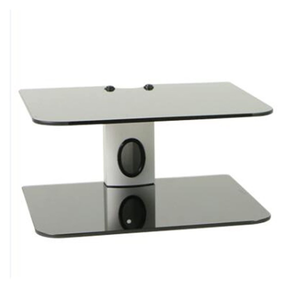 2 Tiers AV Shelf Wall Mount Shelf Black DVD Wall Hanging Bracket Stand for AV Receiver Set-top Boxes/Cable Boxes/Gaming Systems (Sliver)