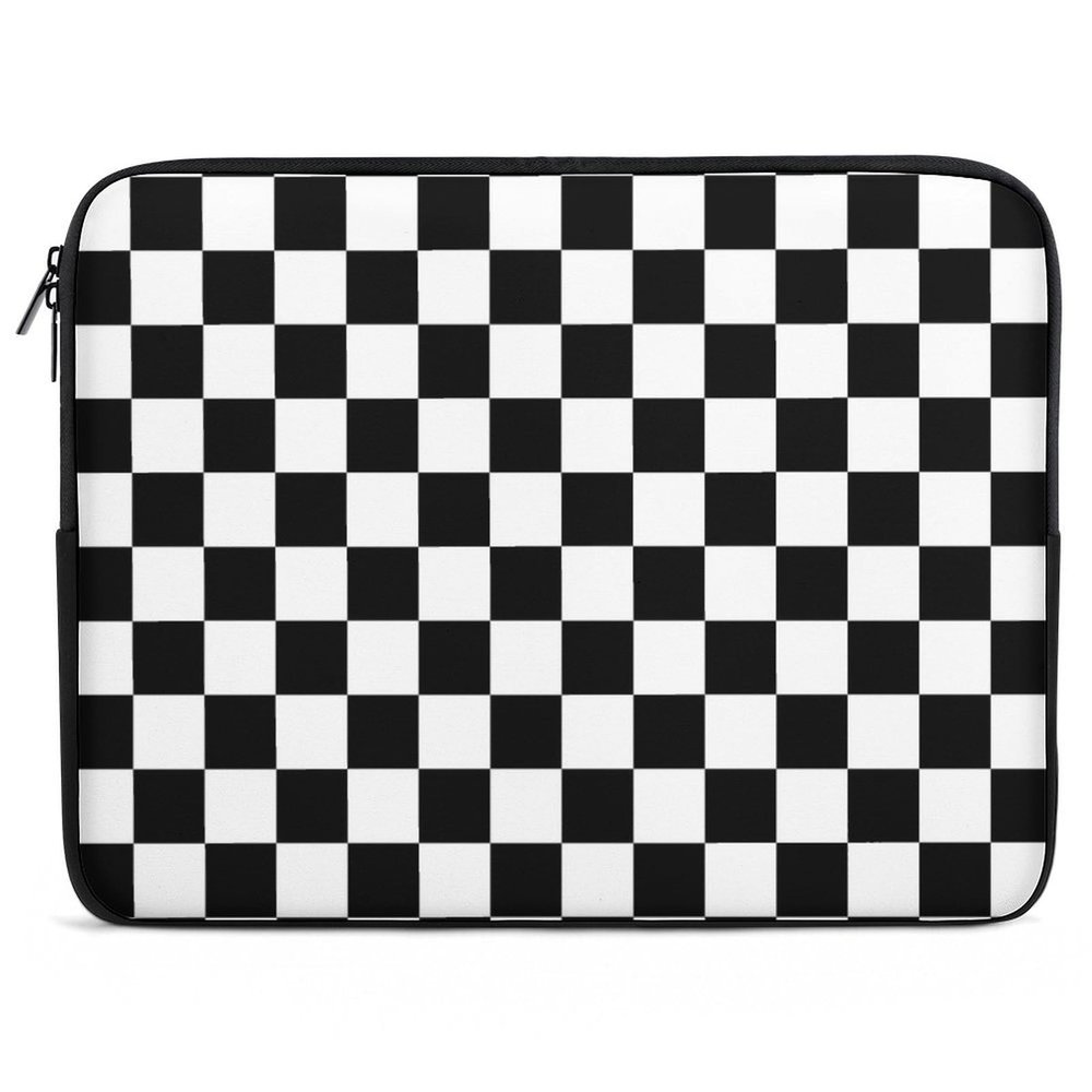13 Inch Portable Laptop Sleeves, Briefcase Carrying Cover, Tablet Briefcase Carrying Bag, Resistant Neoprene Travel Carrying Case, Black and White Checkered
