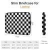 13 Inch Portable Laptop Sleeves, Briefcase Carrying Cover, Tablet Briefcase Carrying Bag, Resistant Neoprene Travel Carrying Case, Black and White Checkered view 2