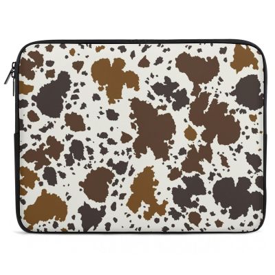 15 Inch Laptop Sleeves Brown Skin Milk Cow Print, Travel Carrying Laptop Case, Durable Briefcase, Resistant Neoprene Laptop Sleeve Bag for Women Men