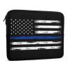 13 Inch Slim Laptop Sleeves Thin Blue Line Retro Vintage American Flag Police Pattern Black for Women Men, Resistant Neoprene Travel Carrying Laptop Case Sleeve, Durable Tablet Briefcase Carrying Bag view 3