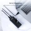 16 Port USB2.0 Hub with 12V2A Power Adapter 3.3Ft / 1M Data Cable for Air Laptop PC Tablet view 3