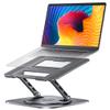 Adjustable Computer Stand with 360 Rotating Base, Ergonimic Foldable Laptop Riser for Desk Compatible with MacBook Pro/Air Notebook up to 16 Inches, Silver (Grey) view 1