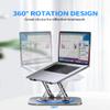 Adjustable Computer Stand with 360 Rotating Base, Ergonimic Foldable Laptop Riser for Desk Compatible with MacBook Pro/Air Notebook up to 16 Inches, Silver (Grey) view 2