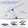 Adjustable Computer Stand with 360 Rotating Base, Ergonimic Foldable Laptop Riser for Desk Compatible with MacBook Pro/Air Notebook up to 16 Inches, Silver (Grey) view 3