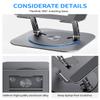 Adjustable Computer Stand with 360 Rotating Base, Ergonimic Foldable Laptop Riser for Desk Compatible with MacBook Pro/Air Notebook up to 16 Inches, Silver (Grey) view 4