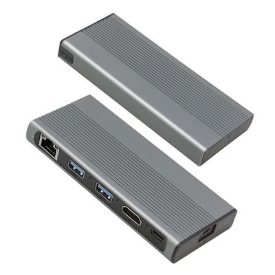 1000M LAN 10Gbps USB C HUB Type C 3.1 to M.2 NVME NGFF 4K 30Hz USB Expander Computer Accessories for (D 120mm*52mm*15mm)