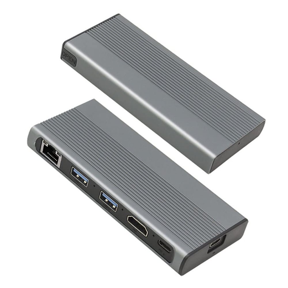 1000M LAN 10Gbps USB C HUB Type C 3.1 to M.2 NVME NGFF 4K 30Hz USB Expander Computer Accessories for (D 120mm*52mm*15mm)