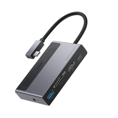 USB Type C HUB to 4K TF SD Card Reader Retractable Clip USB C 3.0 Adapter Dock Station Splitter
