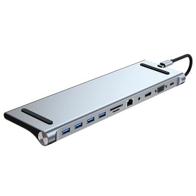 USB C Dock Dual Screen Dual Display Adapter Hub, USB Type C Laptop Docking Station