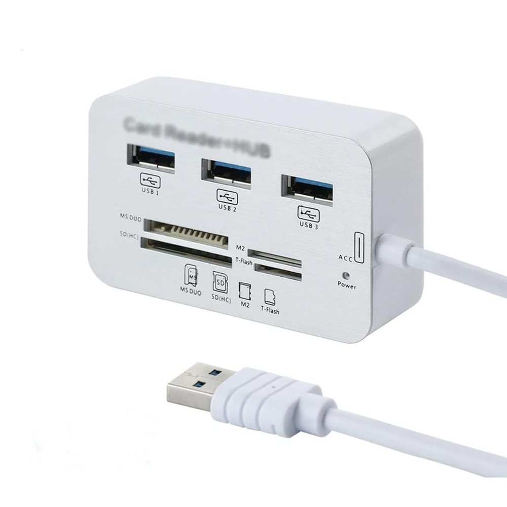 Splitter Hub Multi Port with Card Reader All in for Computer Accessories (OneColor 1)