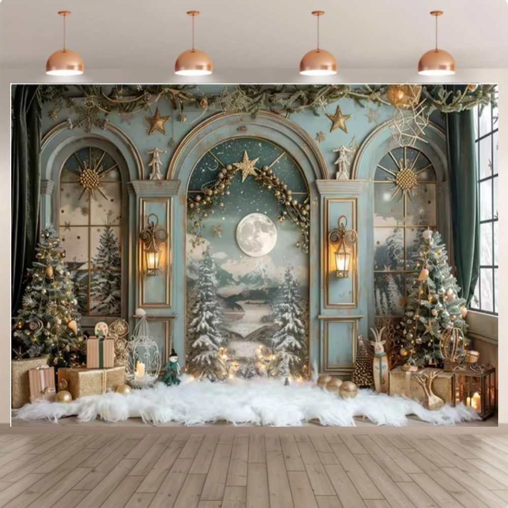 10x8ft Children Christmas Backdrop Winter Christmas Holiday Adult Family Photography Party Baby Portrait Photo Background Banner