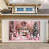 10x8ft Christmas Pink Backdrop Photography Vintage Fireplace Christmas Tree Garland Gift Box Girl Princess Photo Background Banner Props Photo Booths view 4