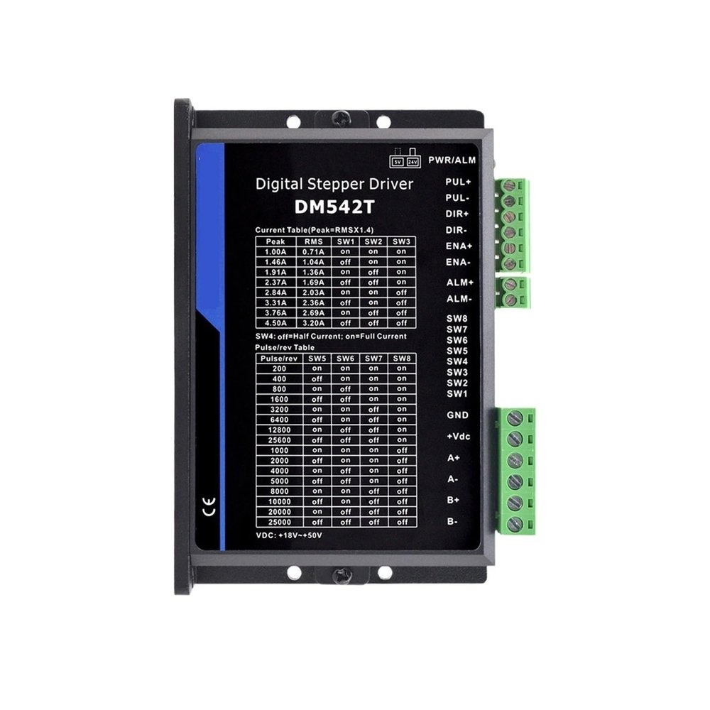 Huayong Motor Driver DM542T Stepper Motor Driver 1.0-4.2A 20-50VDC 2-Phase Digital Stepper Motor Controller for Nema 17/23 Stepper