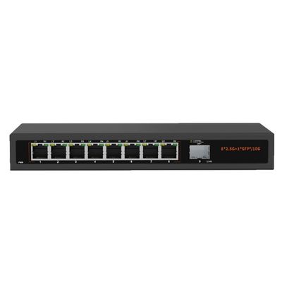 Steloproad Commercial 2.5G Ethernet Switch 2.5Gbps 100M/1G/2.5G, 10G SFP+ Fiber Ports 2.5G High-Speed Transmission Network Switch Non-Blocking (LNK-2.5G-108)
