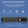 Steloproad Commercial 2.5G Ethernet Switch 2.5Gbps 100M/1G/2.5G, 10G SFP+ Fiber Ports 2.5G High-Speed Transmission Network Switch Non-Blocking (LNK-2.5G-108) view 2