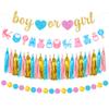 KatchOn, Pink and Blue Foil Fringe - 6.4x8 Feet, Pack of 2 | Boy or Girl Banner and Garland Set - 10 Feet | Girl or Boy Gender Reveal Decorations | Boy or Girl Gender Reveal Banner | Baby Shower Decor view 3