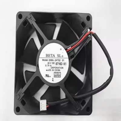CAXFRTE for 8025 D08A-24TS2 01 24V 0.23A 8CM/cm Inverter Fan, black
