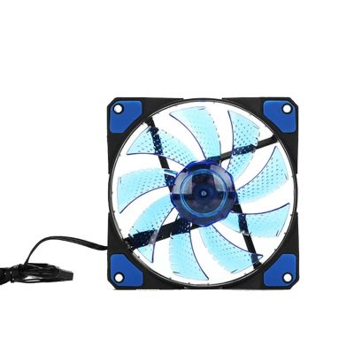 120mm 15 LED Ultra Silent Computer PC Case Cooling Fan 15 LEDs 12V with Rubber Quiet Connector 4Pin Fans Cooler(A)