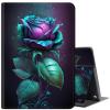for All-New Amazon Kindle Fire HD 10 Tablet Case (13th Generation, 2023 Release) 10.1",with Auto Wake/Sleep PU Leather Multi-Angle Stand Smart Cases for Fire Tablet 10 2023,Blue Rose Flower -20 view 1