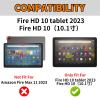 for All-New Amazon Kindle Fire HD 10 Tablet Case (13th Generation, 2023 Release) 10.1",with Auto Wake/Sleep PU Leather Multi-Angle Stand Smart Cases for Fire Tablet 10 2023,Blue Rose Flower -20 view 2