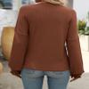 FMCHICO Sweater Dresses For Women 2024 Women's Ribbed Crew Neck Sweatshirt Casual Long Sleeve Pullover Tops Loose Solid Tshirts 2024 Fall Outfits Coffee view 4