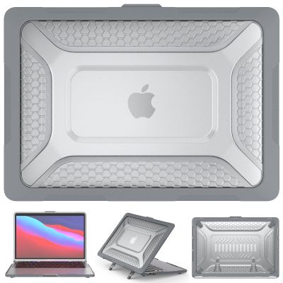 nincyee Hybird Case Compatible for MacBook Pro 13" 2022/2020/2018,Classic Business Honeycomb PC Hard Shell + TPU Cover with Foldable Kickstand