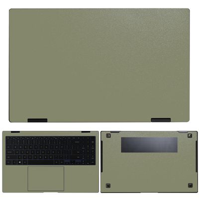 SopiGuard Sticker Skin for 2024 Samsung Galaxy Book4 Pro 360 16" Edge-to-Edge Vinyl Wrap Include Top, Keyboard, Bottom Panels (Rugged Combat Green)