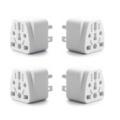 4 Pack US Travel Plug Adapter, EU,AU,UK,CN,to USA(Type B),Grounded 3 Prong for USA Wall Plug,Wall Outlet Power Charger Converter