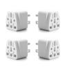4 Pack US Travel Plug Adapter, EU,AU,UK,CN,to USA(Type B),Grounded 3 Prong for USA Wall Plug,Wall Outlet Power Charger Converter view 1