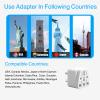4 Pack US Travel Plug Adapter, EU,AU,UK,CN,to USA(Type B),Grounded 3 Prong for USA Wall Plug,Wall Outlet Power Charger Converter view 3