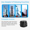 4 Pack US Travel Plug Adapter, EU,AU,UK,CN,to USA(Type B),Grounded 3 Prong for USA Wall Plug,Wall Outlet Power Charger Converter view 2